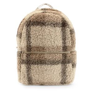 Mytagalongs Hazel Plaid Sherpa Backpack